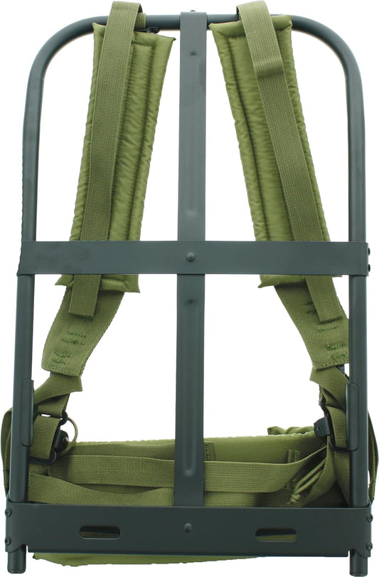 Army Universe Black Military Alice Pack Frame - Enhanced Army Hiking Gear with Adjustable Olive Drab Suspender Straps & Quick Release LC-1 Kidney Pad - Proton Pack