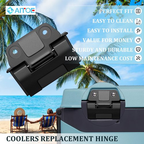 ZAITOE 2 Pack - Cooler Hinge Replacement Compatible with Ig-loo BMX Cooler Hinge,Fits for 25, 52, 72 Qt BMX Coolers (Latch Hinge Kit Includes 4 Screws)