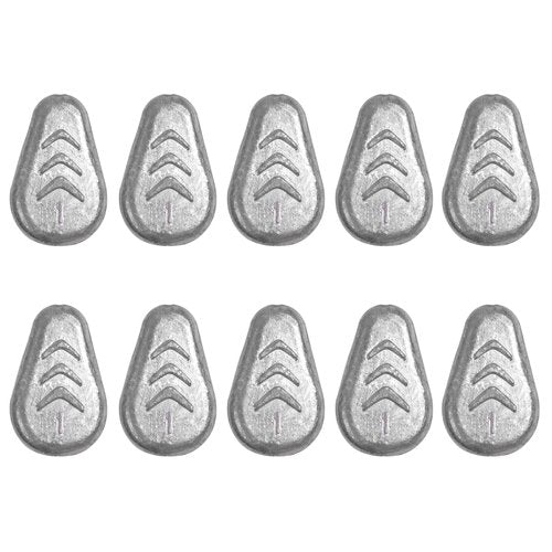 No Roll Sinker Fishing Weights No Snag Flat Inline Sinker Weights Slip Sinkers Weights for Surf Fishing Catfish Rigs Saltwater Freshwater (10pcs 1oz)