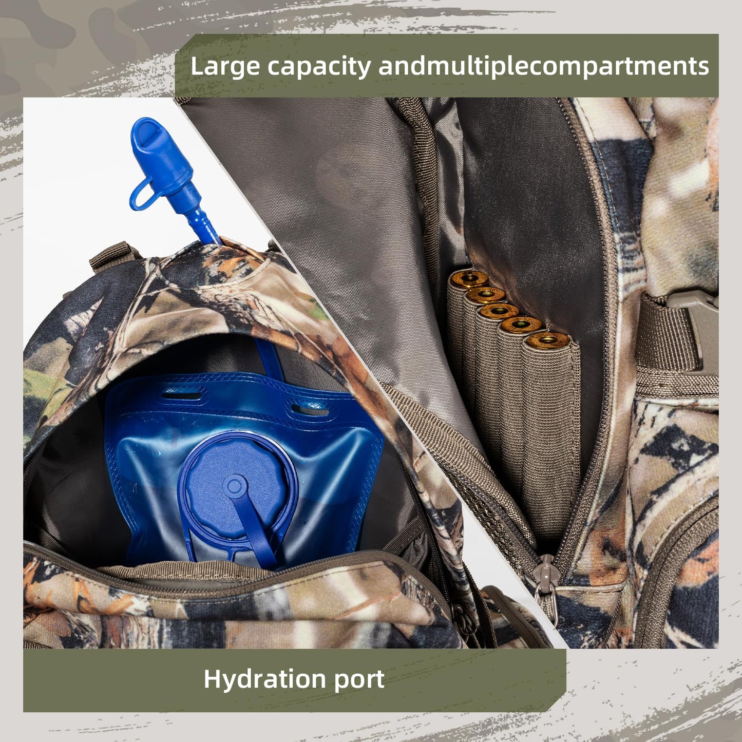 ALLBLESSED hunting backpack for men Waterproof Camo Pack Hunting gifts for men gear Hunting Day Pack-BlessedBark-35L