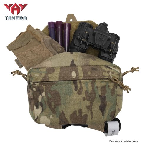 YAKEDA Tactical Chest Mini Rig Vest/Training Mini Rig Adjustable & Detachable with Wing Pouch, Dangler Pouch (MC)