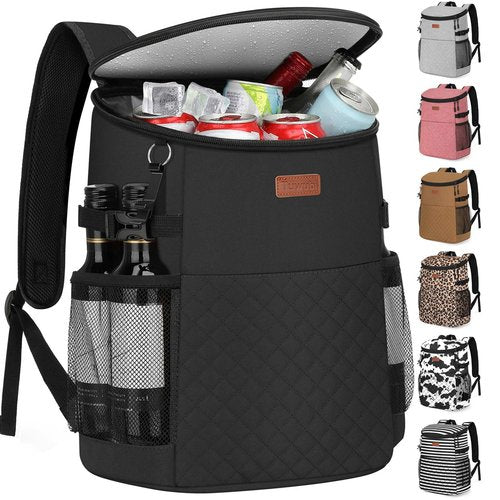 Soft Cooler Backpack 30 Cans/45 Cans, Backpack Coolers Insulated Leak Proof Thermal Lunch Backpack for Men Work Small Cooler Bag Beach Travel Picnic Drink Beverage Beer(30 Cans, Black)