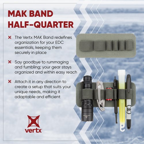 Vertx MAK Band Split – Modular Tactigami Kit Organizer Panel for Flashlights, Tools & Pens, Hook-and-Loop Attachment