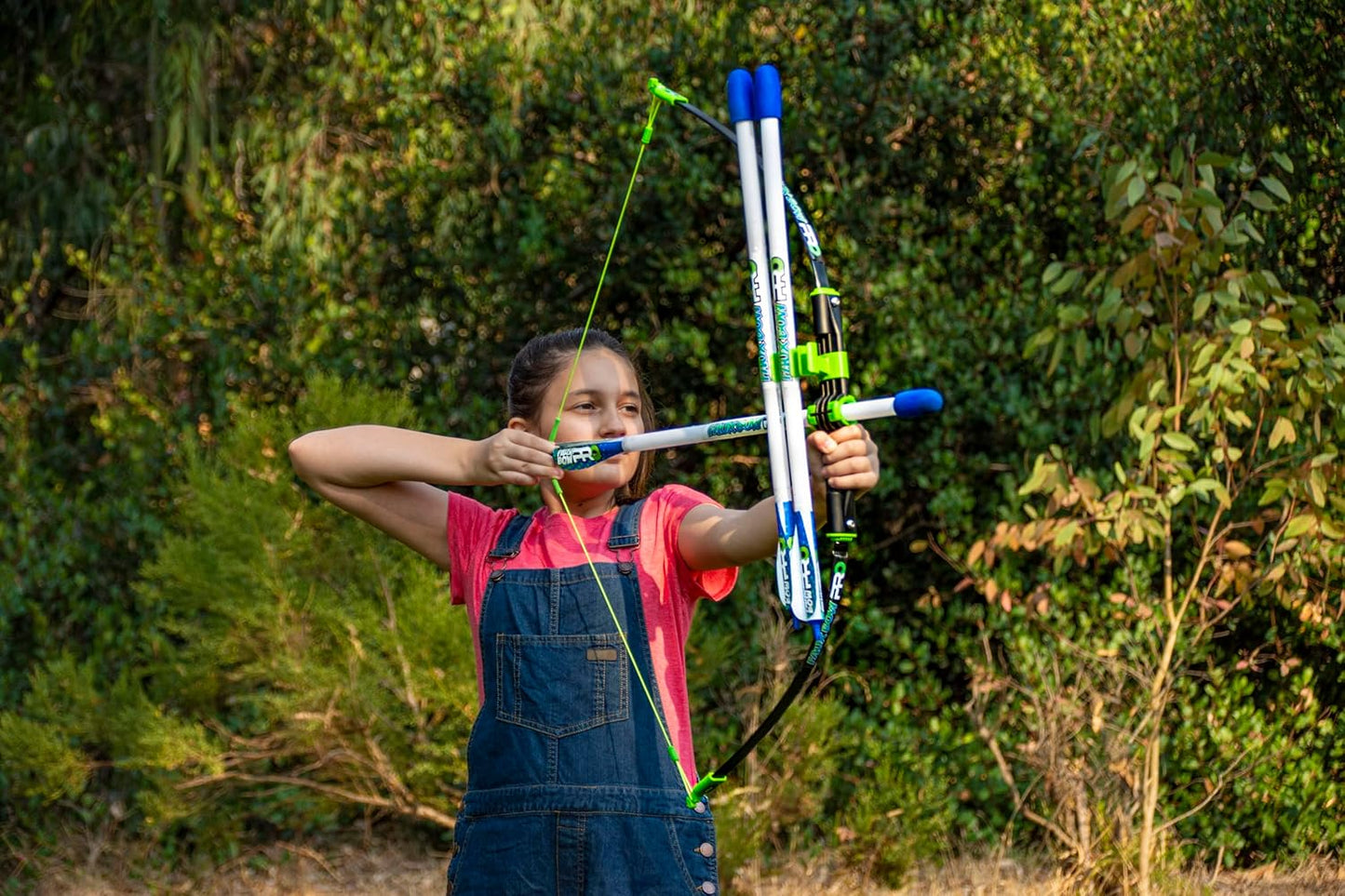 Original FAUX BOW Pro Longbow– Patented Bow and Arrow Impact Archery Set - Shoots Over 200 Feet – Best Outdoor Toy - Youth Safe Archery Anywhere - Fun Backyard Target Practice