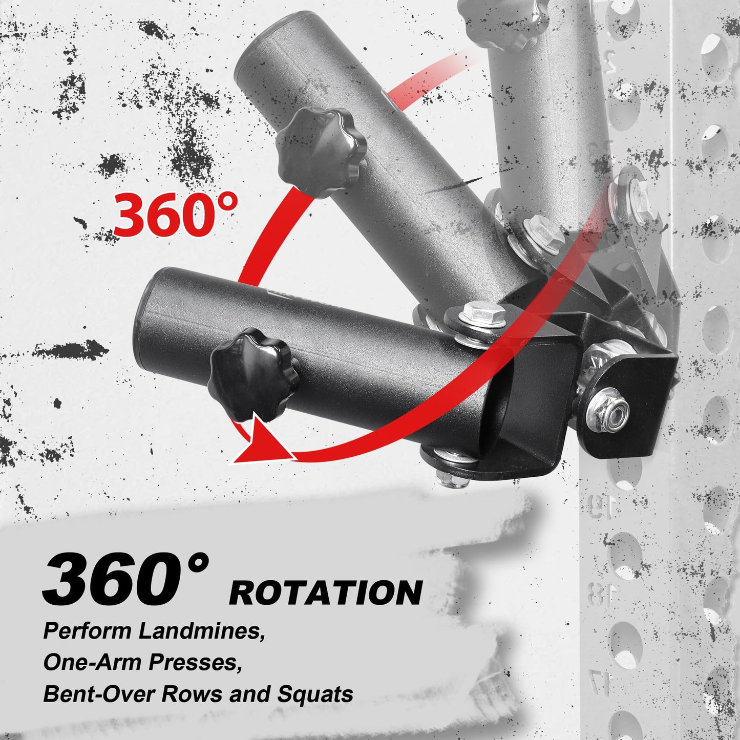 AHTAPFON T-Bar Row Landmine Attachment for Rack Mounted,Heavy Duty Row Platform for 2″ Barbell,Landmine Base-360°Rotation for 2x2"＆2x3"＆3x3" Rack