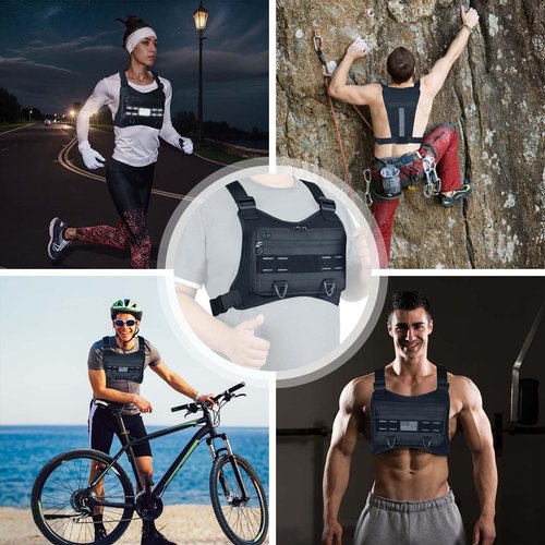 ROGJUK Sports Chest Bag for Men -Tactical Backpack Anti Theft Chest Pack Breathable Running Vest Pouch Water Resistant Reflective with Phone Holder for Workouts Cycling&Hiking