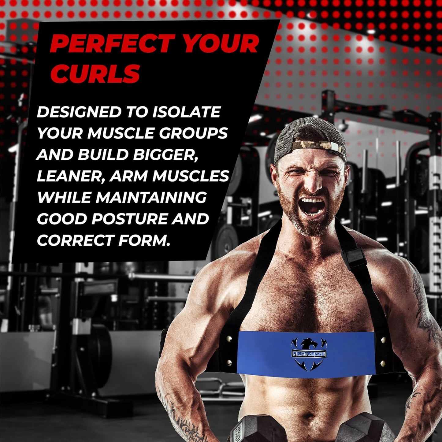 FIGHTSENSE Arm Blaster Biceps Curl Triceps Muscle Isolator Bomber Fitness Gym Workout Training Support