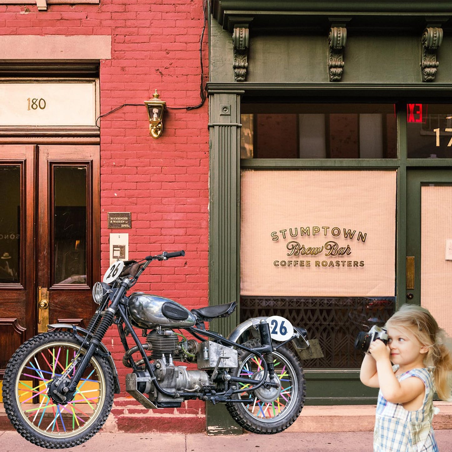 AHSNYLC 84PCS Dirt Bike Spokes Skins - Dirt Bike Wheel Cover, Dirt Bike Spoke Covers,Bicycle Spoke Covers,Spoke Protector for 8-21 Inch Rims for Motorcycle,Wheelchair,Bicycle Decoration