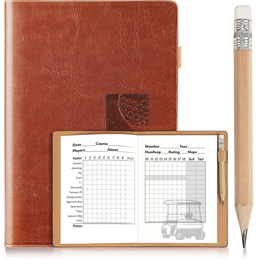 GLORIEROO Set for Dad Includes Golf Scorecard Book, Bag Tag with 5 Tees & Golf Club-Shaped Pen - Funny Birthday Present from Daughter, Son or Kids,Best Dad by Par