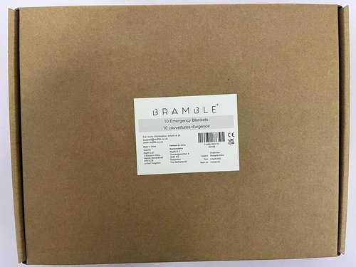 Bramble 10 Pack Extra Large Foil Mylar Emergency Blankets for Survival 83x63, Heat Reflective Thermal Space Blanket, Emergency Foil Blanket for Camping, Outdoor, First Aid