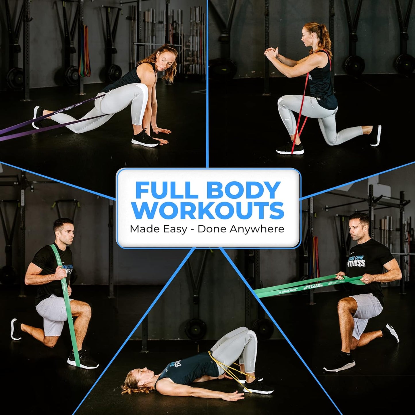 Pull Up Assistance Resistance Bands - Long Loop Power Bands for Men and Women - Strength Power Flexibility Training at Home & Gym - Ebooks & Workout Chart Included by Iron Core Fitness