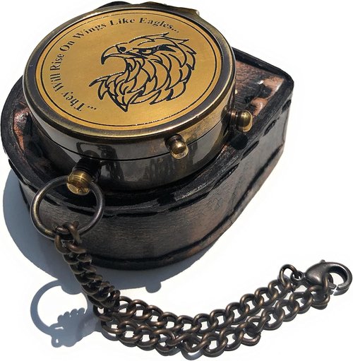 Eagle Compass Gift Set with Leather Case - Perfect for Graduation & Eagle Ceremony