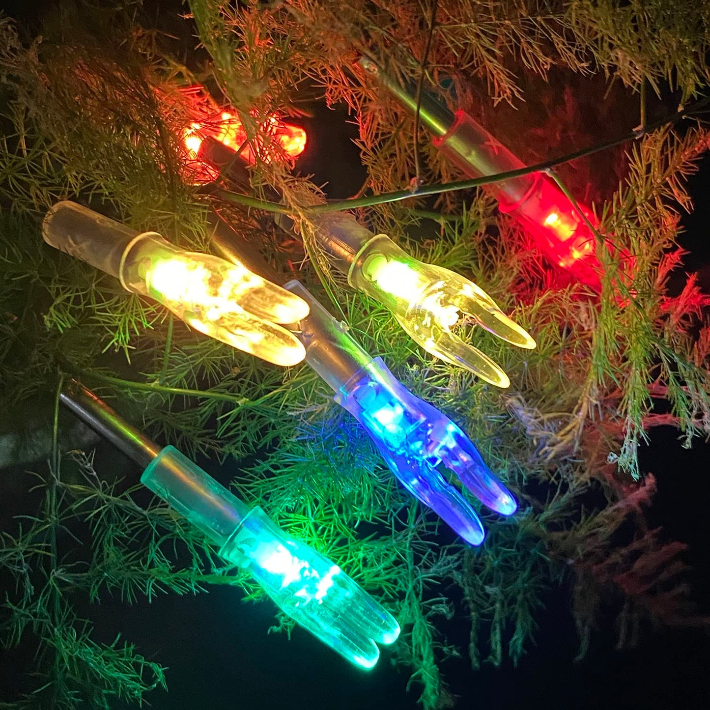 KEAUP 6 Pack X Lighted Nocks for Arrows Universal X/5.2mm LED Lighted Knocks with .204 .233 .244 .246 Inside Diameter, Screwdriver Included