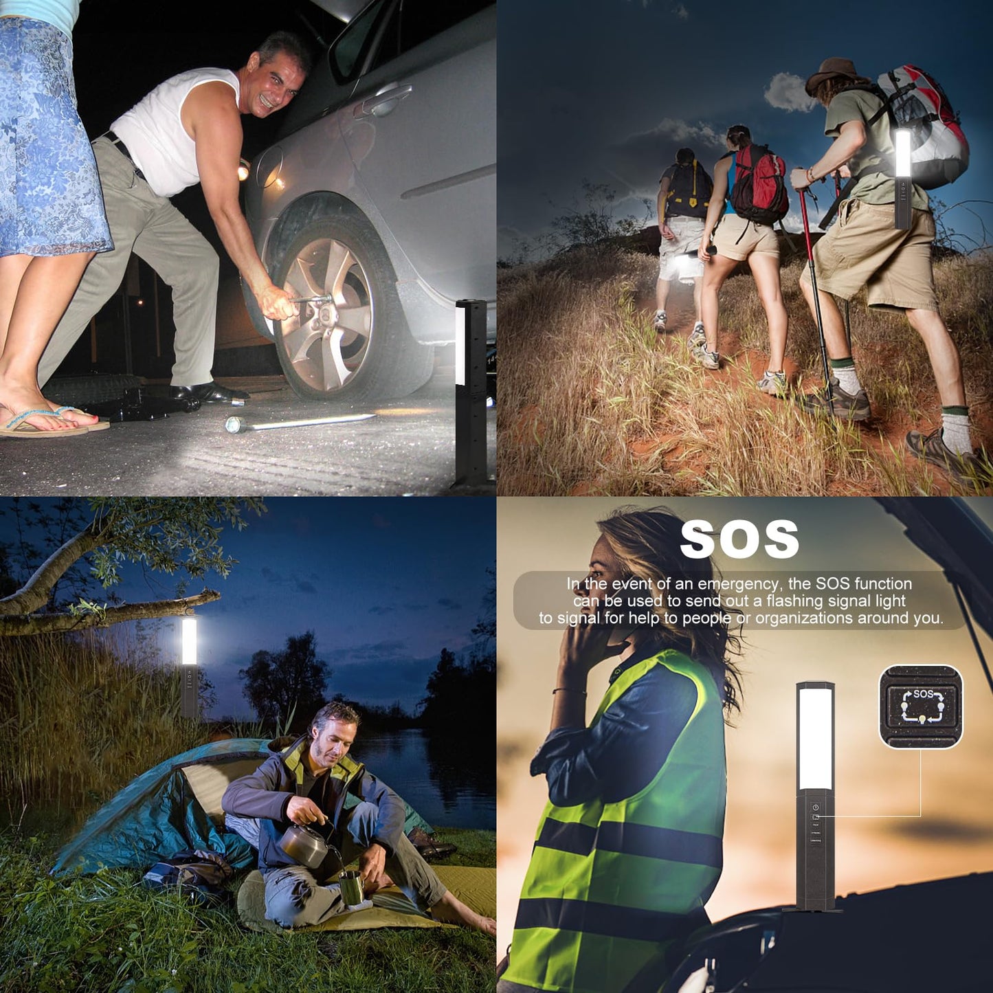 BIGMONAT Camping Lantern , Outdoor Emergency Light ,USB Rechargeable Flashlights,Flicker Flame Mood Decorated Light with 4 Modes ,4000mAH Power Bank for Hiking,Party,Camping ,Fishing ,Searching