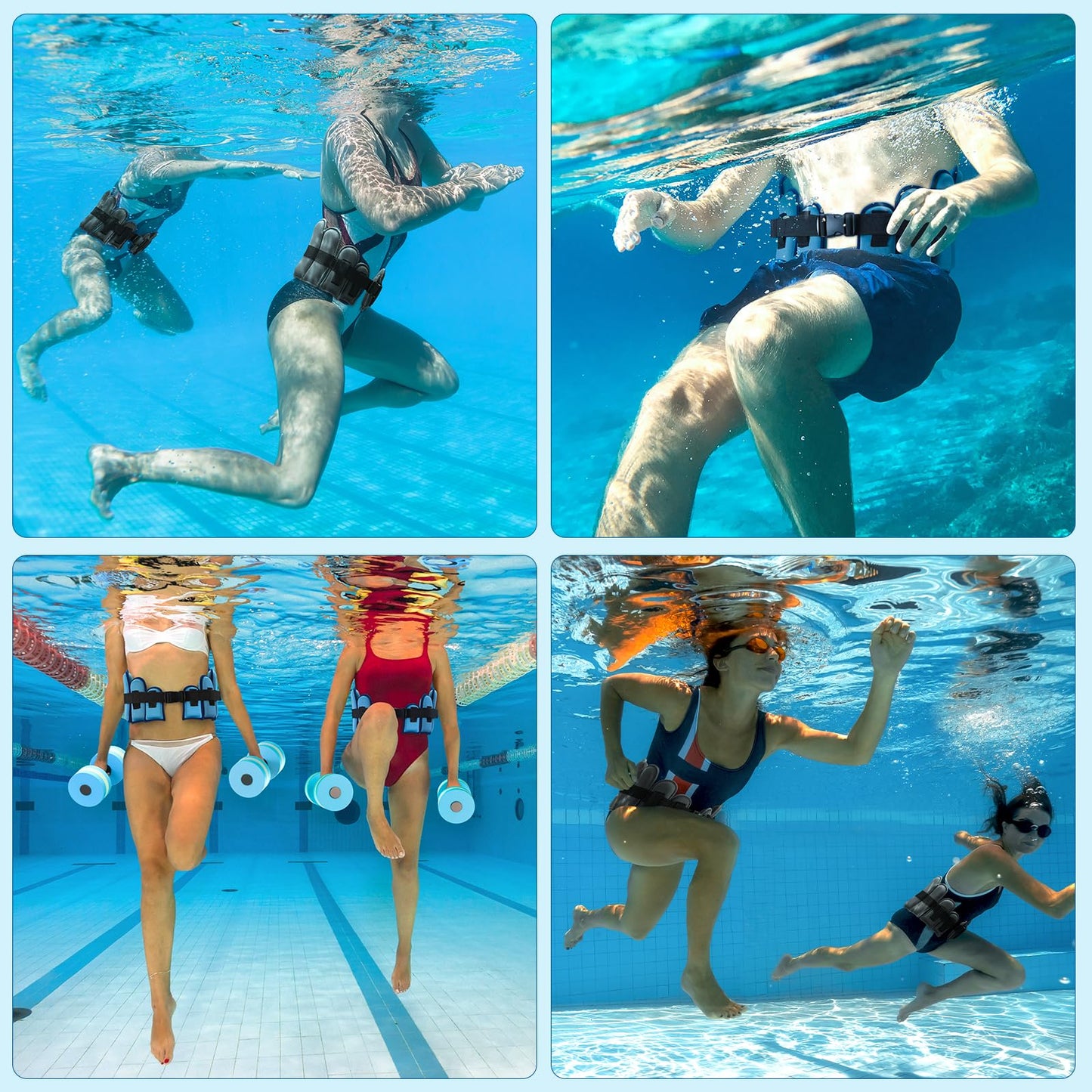 Aqua Belt Water Aerobics Equipment: Sportneer Swimming Pool Exercise Aqua Float Belts Jogger Floatation Buoyancy Belt Aquatic Training Accessories for Adults Youth Fitness Workout Therapy L