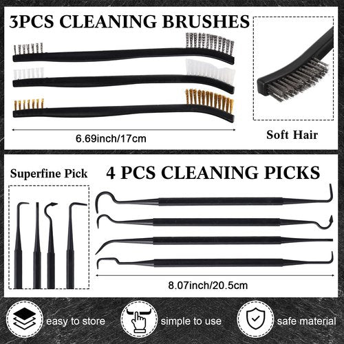 Nuanchu 6 Pack Cleaning Supplies Kit Include Cleaning Mat Cleaning Patches with Box and 6 Inch Cleaning Swabs, Brushes and Cleaning Picks for Cleaning Supplies