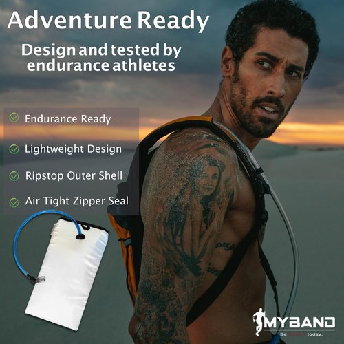 MyBand Insulated Hydration Pouch - Features Air Tight Zipper – Lightweight Design - Triple Insulated - Ripstop Outer - Keeps Water Colder Longer - Bladder NOT Included
