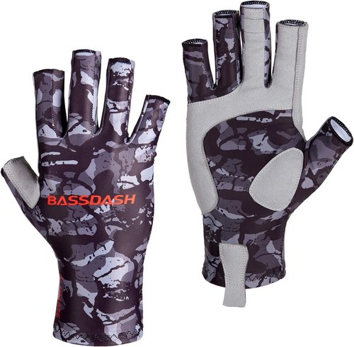BASSDASH ALTIMATE Fishing Gloves Sun Protection Fingerless Hunting UPF 50+ Men’s Women’s UV Gloves