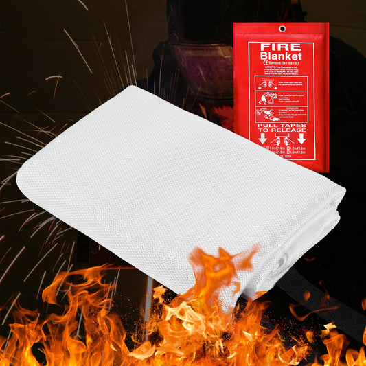 Fire Blanket for Home and Kitchen - 48" x 72" Emergency Flame-Retardant Glass Fiber Fire Blankets for House Camping,Kitchen,Fireplace, Grill