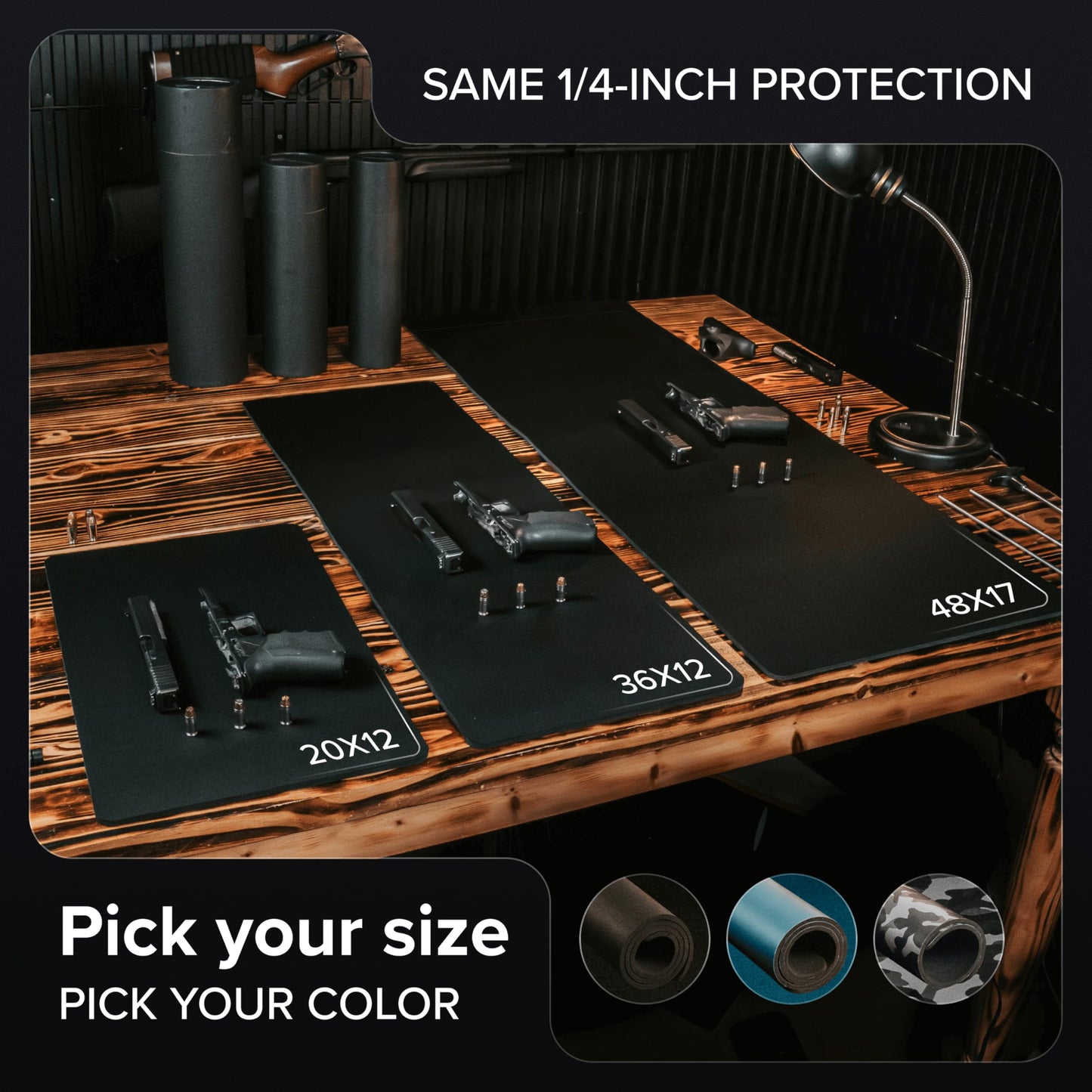 Falko Tactical Premium Gun Cleaning Mat (3 Sizes) - 2X Thicker, Oil and Solvent Resistant - Non Slip, Perfect Gun Mat for Cleaning - (Handgun, Rifle and XL Firearms)