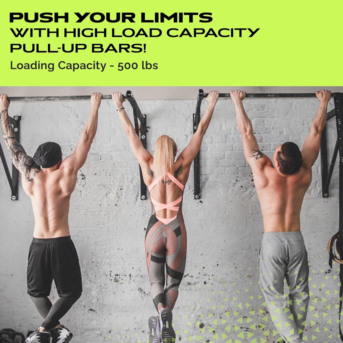 Heavy-Duty Wall Mounted Pull Up Bar - 500 lbs Weight Capacity | Maintain Upper Body Strength & Core Stability | Space Efficient Steel Chin Up Black Bar for Home & Gym Versatile Workouts