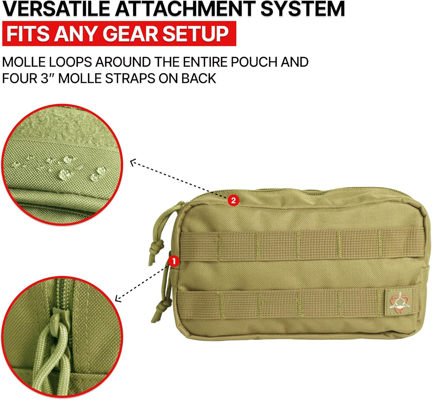 Horizontal Zippered Multi-Purpose Molle Admin Pouch Utility EDC Tool Gear Gadget Waist Bag Organizer