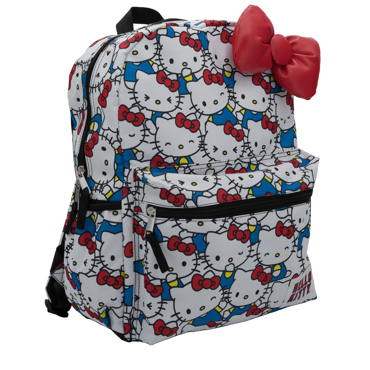 AI ACCESSORY INNOVATIONS Hello Kitty Kawaii Backpack, 16” Allover Print with 3D Iconic Hello Kitty Bow