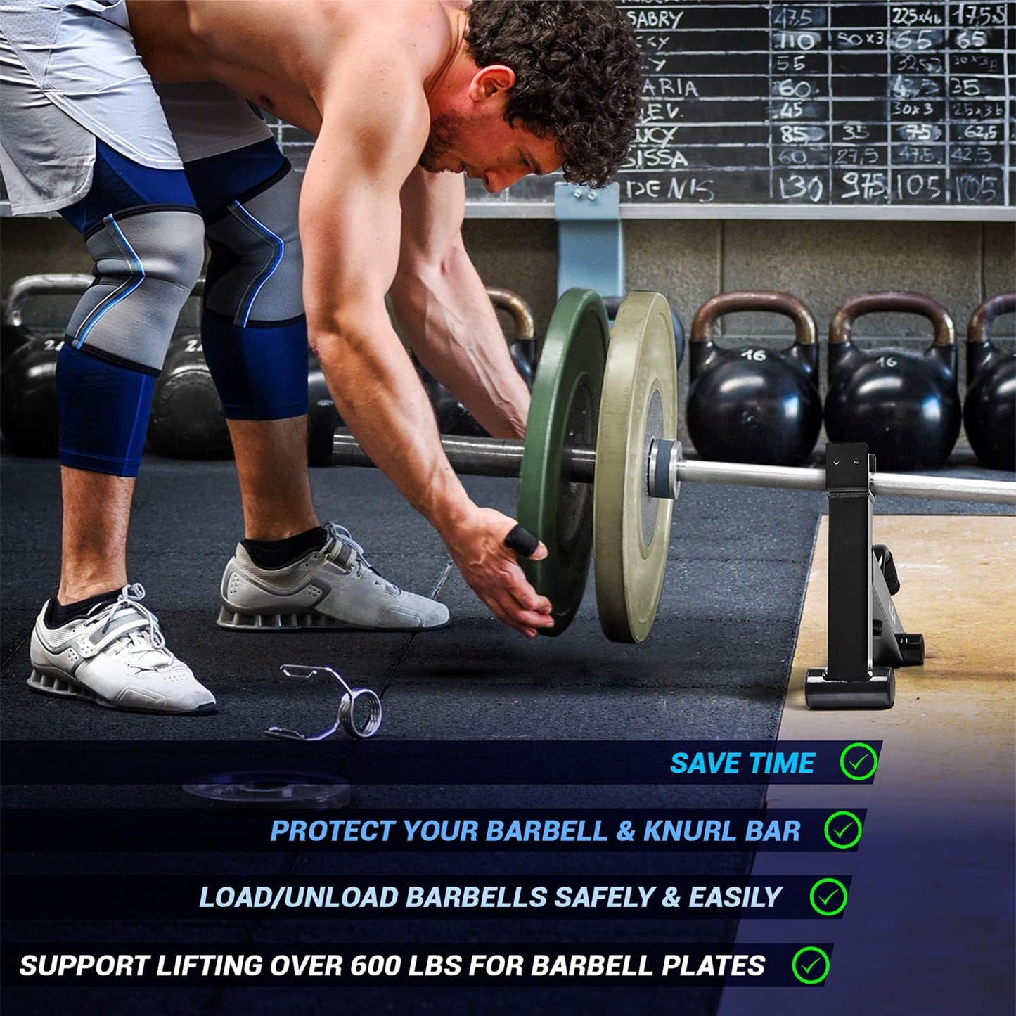 Yes4All Deadlift Jack/Barbell Stand – Holds 600lb Barbell Plates for Deadlift Exercise, Squat Wedge for Squat/Weight Training