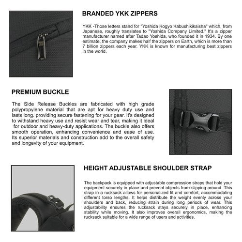 TRAWOC STEALTH 40L Travel Backpack for Men and Women, Laptop & Shoe Compartment Rain Cover,Casual Bag for trekking & Hiking