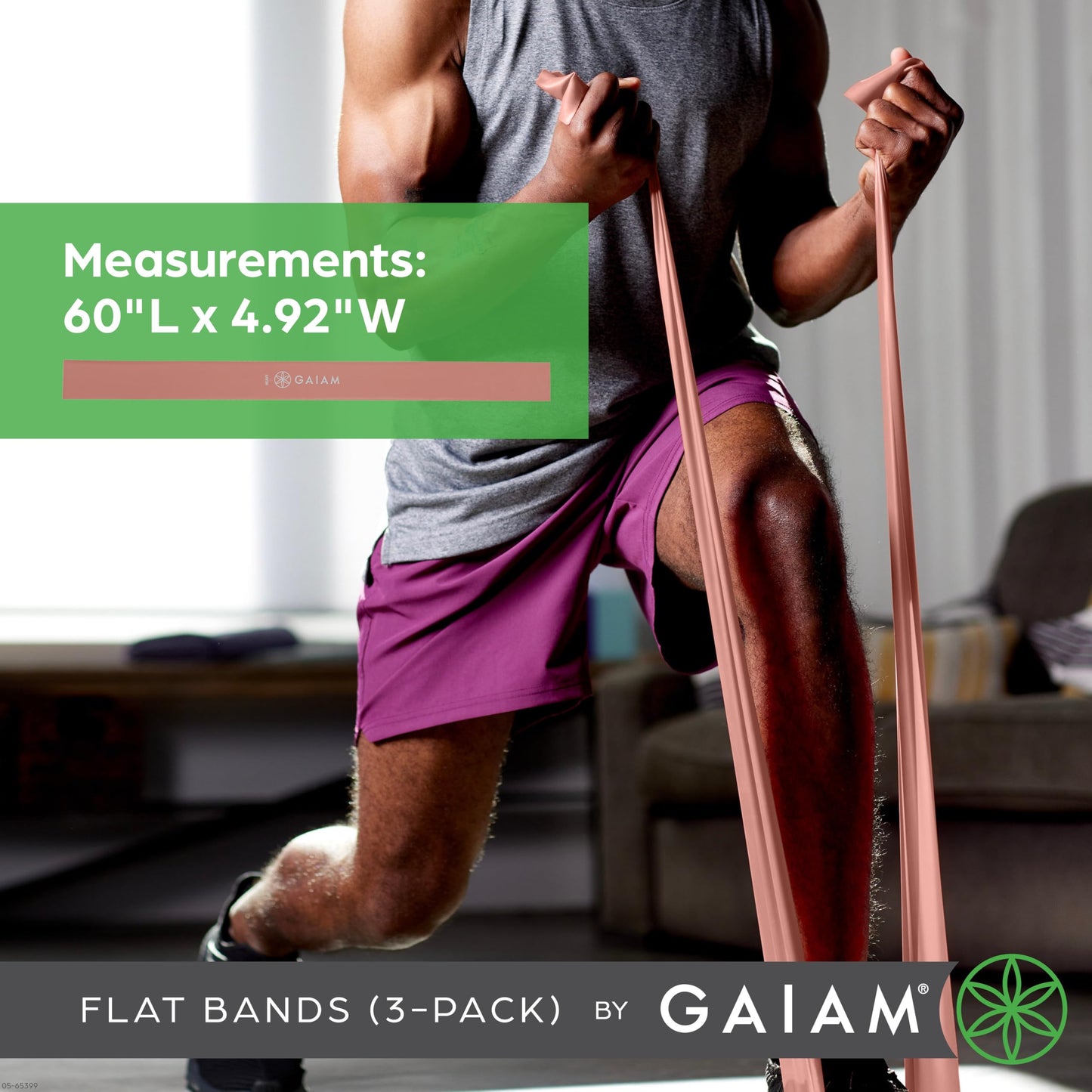 Gaiam Restore Strength and Flexibility Resistance Band Kit Set - 3 Levels of Resistance - Strength Training Workout Bands for Stretching Muscles - Versatile Exercise Tool - Light, Medium, and Heavy