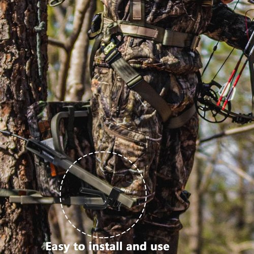 codree Tree Stand Bow Holder - 12 Teeth Adjustable Hunting Bow Holder - Easy Installation Treestand Bow Rest for Outdoor Hunting Archery Gear Accessory