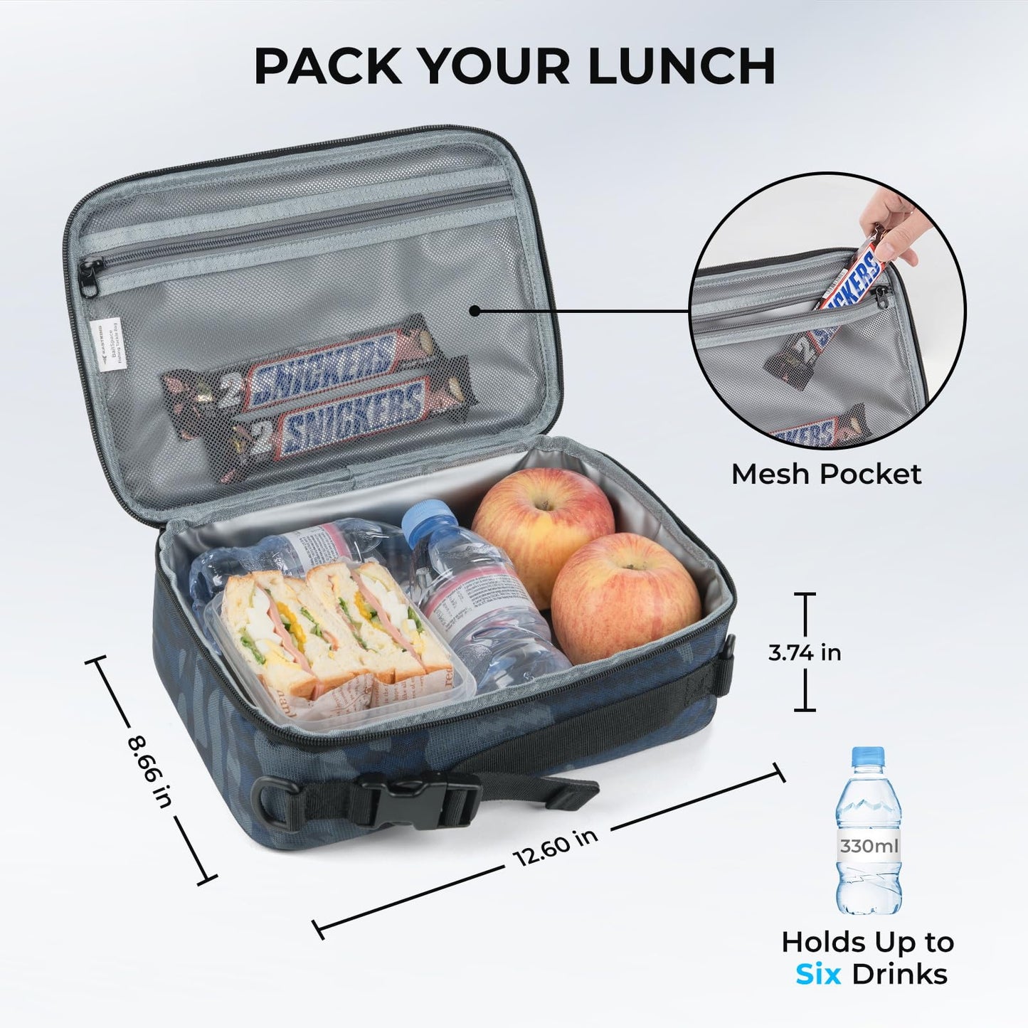 KastKing BaitSpace Insulated Fishing Lunch Bag, Holds Up to 6 Drinks or Lunch, Portable Cooler Bag for Boat, Kayak, Ice Fishing, Pier, Bank, Dock, Keeps Food & Drinks Hot or Cold for Hours