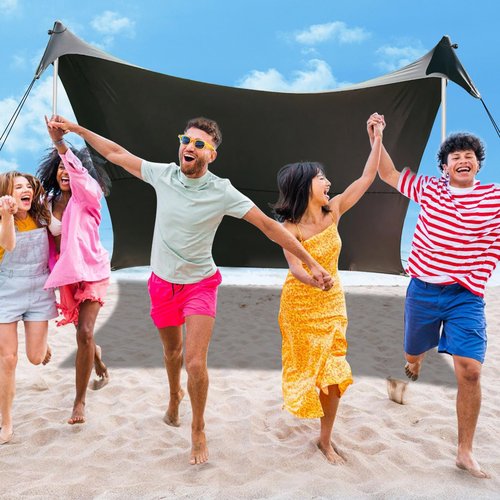 PAMASE Beach Tent Poles Replacement - 6ft11in Extra Poles fits Neso Grande Canopy, 2 Packs Foldable Portable Aluminum Alloy Repairing Fixing Accessories for Camping Parties Fishing Hiking