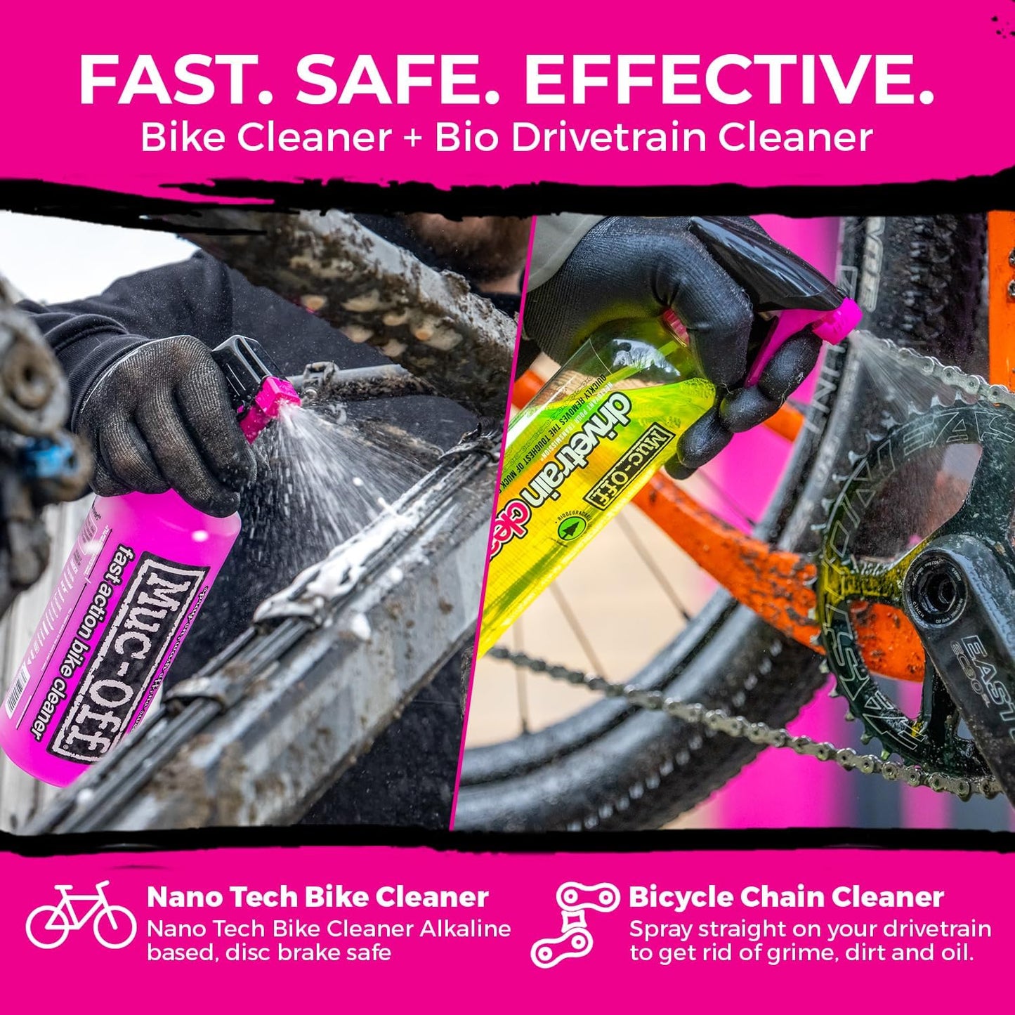 Muc-Off Nano Tech Bike Cleaner 1L | Biodegradable Formula, Safe on Carbon Fibre and All Surfaces | Breaks Down Dirt on a Molecular Level