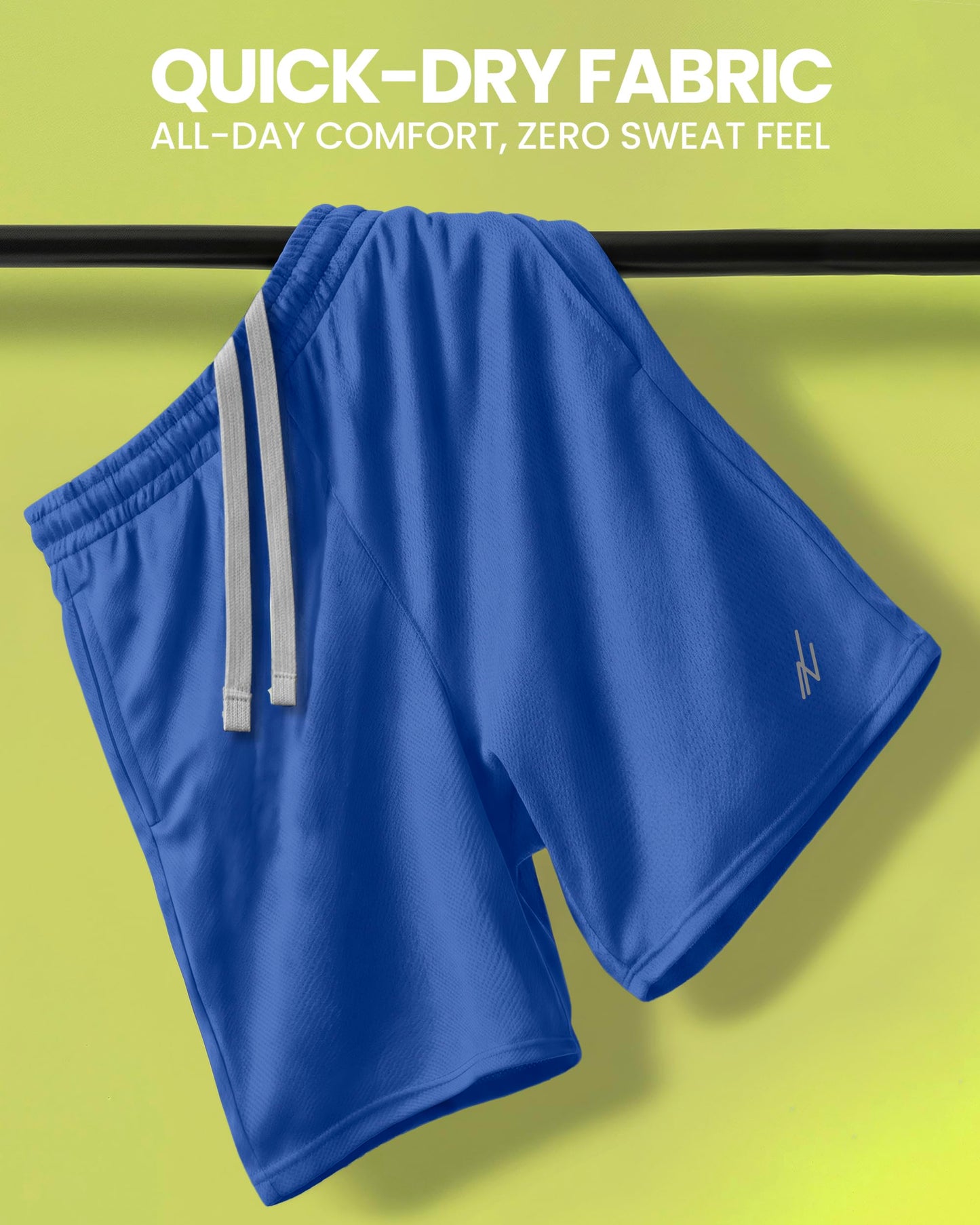 NY Threads Men's Athletic Shorts Quick Dry Loose-Fit Lightweight Running Workout Gym Shorts with Pockets, Large, Royal Blue