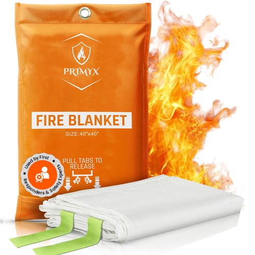 Emergency Fire Blanket 40"x40" (1-Pack) – Fireproof Survival Blanket for Home, Kitchen, RV & Camping – Smothers Grease & Electrical Fires – Reusable, Pet & Family Safe Fire Safety Gear