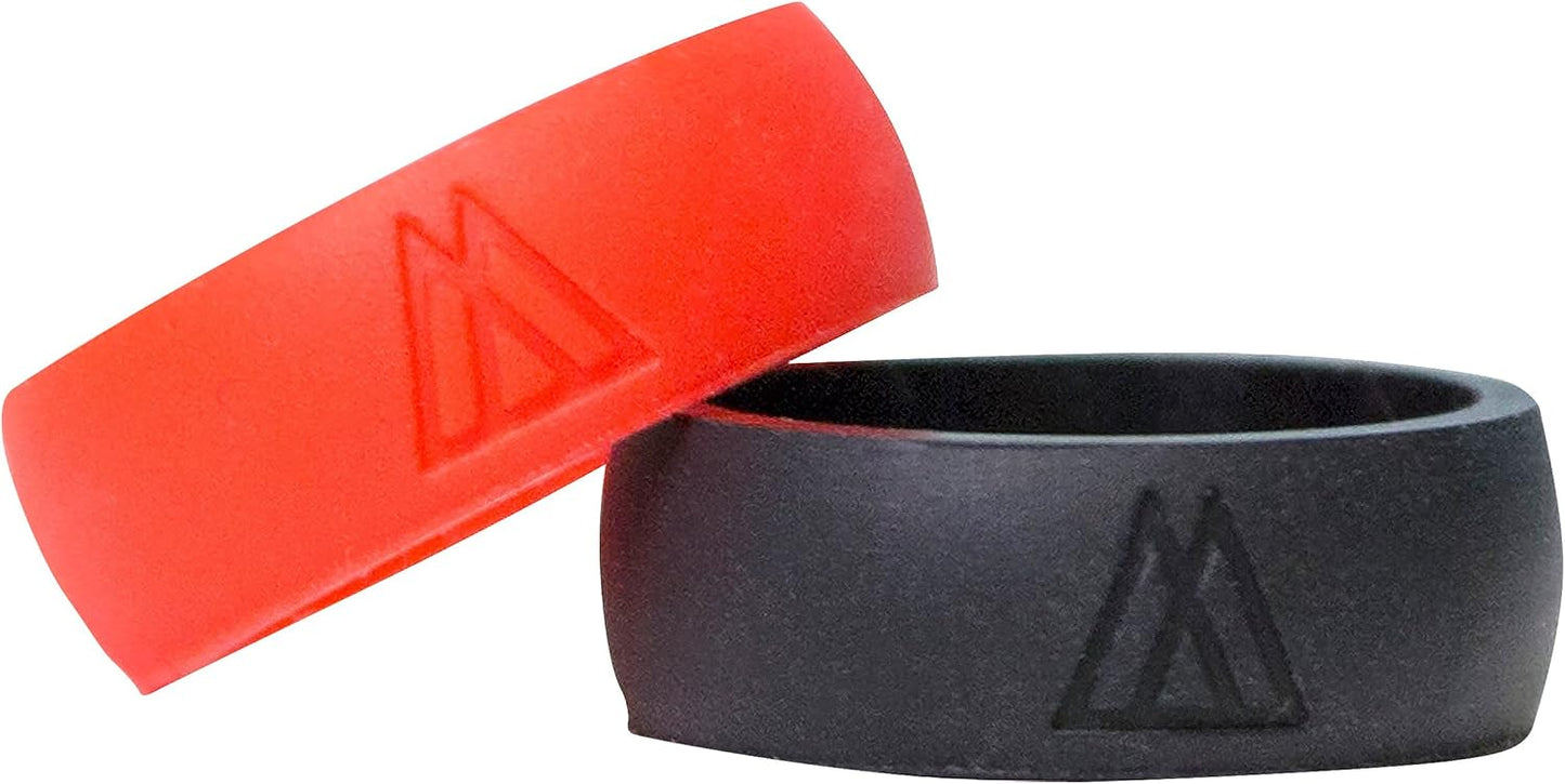 Silicone Wedding Ring 2 Pack. Designed for Comfort During Every Activity: Work, Play, Fitness, Exercise, Weight Lifting/Training, Running, Safe Silicone Wedding Band