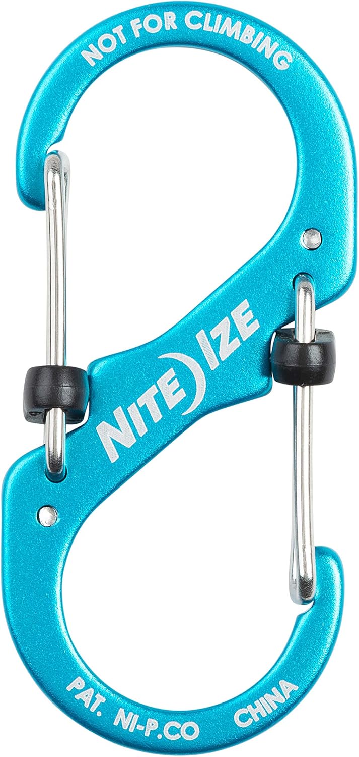 NITE IZE LSBA3-03-R6 Dual Carabiner, #3, Blue