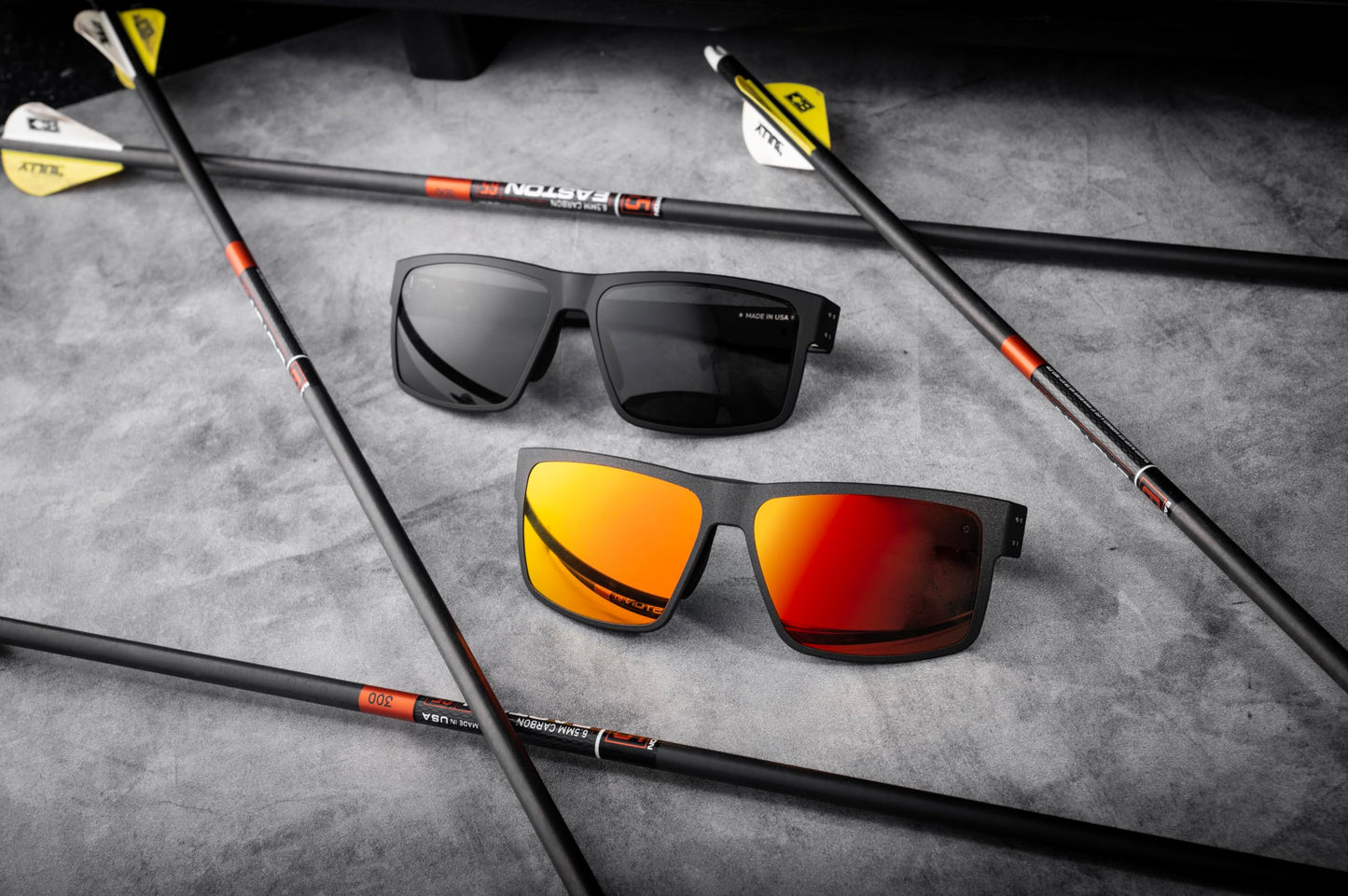 Gatorz Rig OPZ Polarized Hand Crafted Aluminum Sunglasses - Made in the USA (Graphite with Silver Logo/Sunburst Mirror OPZ Polarized) - GZ-14-179