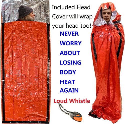 Emergency Sleeping Bags 2 Pack | Portable Emergency Blanket Survival Gear