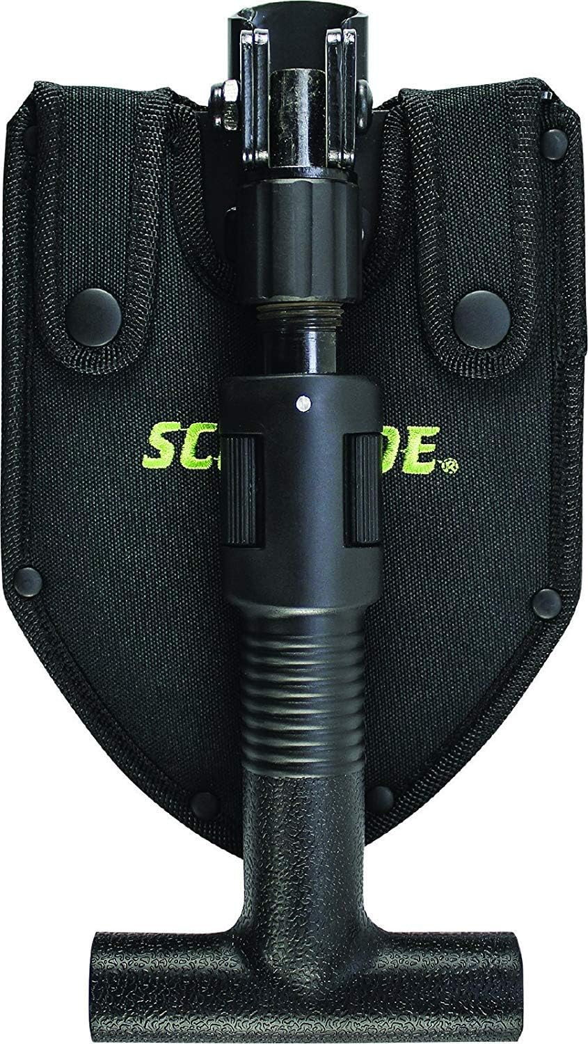 Schrade Delta Class Pay Dirt Shovel 1 lbs with Folding Capabilities, Durable 3Cr Steel, Black Oxide Finish for Outdoor Exploring, Hiking