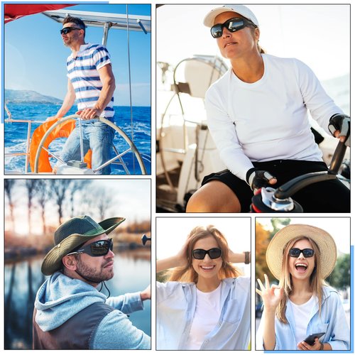 HAAYOT Polarized Floating Sunglasses for Men Women, Fishing Boating Surfing Glasses, UV Protection, Navy Blue Gray