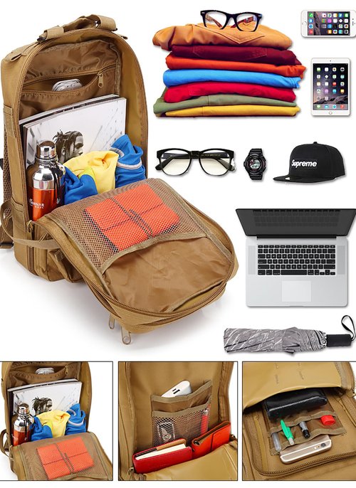 Renil 25L Tactical Backpack for Men & Small Army Assault Waterproof Molle Military Backpack Rucksack Backpack