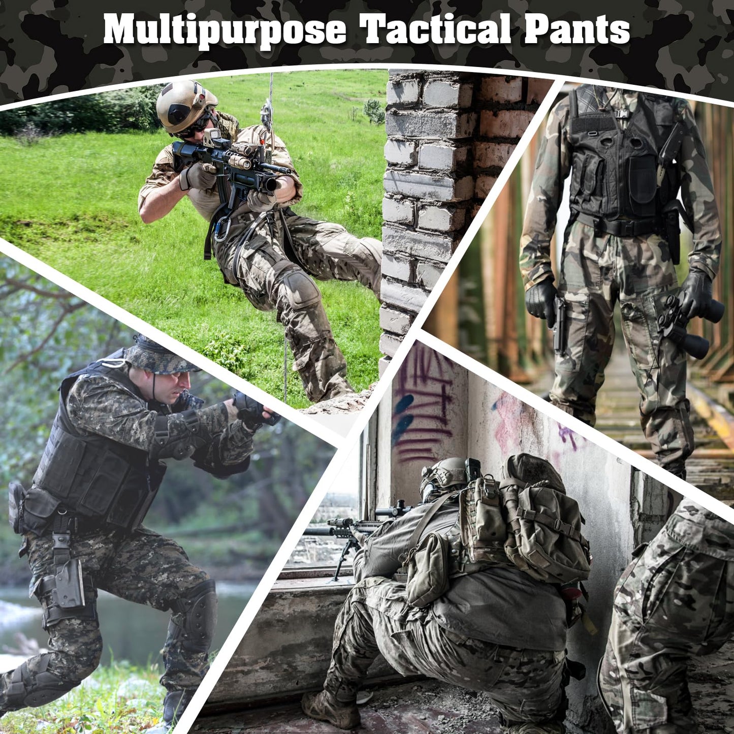 G3 Combat Pant, Men's Military Tactical Camouflage Clothing, Multi-Pocket Rip-Stop Hunting Hiking Paintball MCBK V2 34W/32L