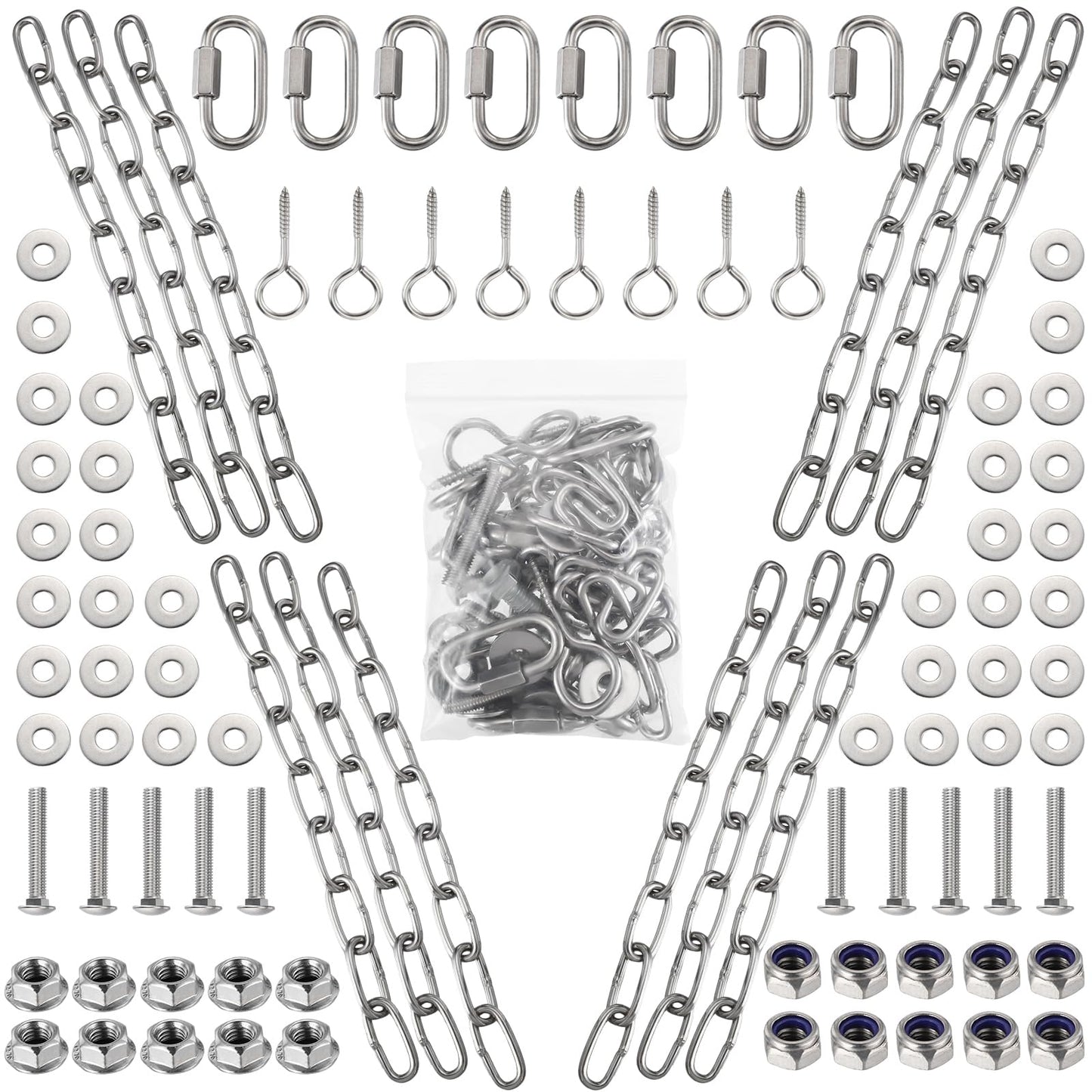 Hicarer Complete Hanging Target Gong Mounting Kit AR500 3/8" Steel Shooting Mounting Kit Steel Target Hanger (6 Sets)