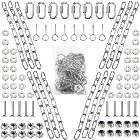 Hicarer Complete Hanging Target Gong Mounting Kit AR500 3/8" Steel Shooting Mounting Kit Steel Target Hanger (6 Sets)