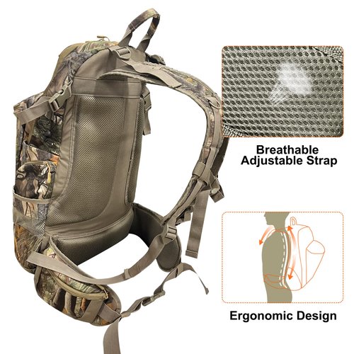 MDSTOP Hunting Backpack, Hunting Pack with Bow and Rifle Holder, Large Capacity Hunting Daypack for Camping Hiking