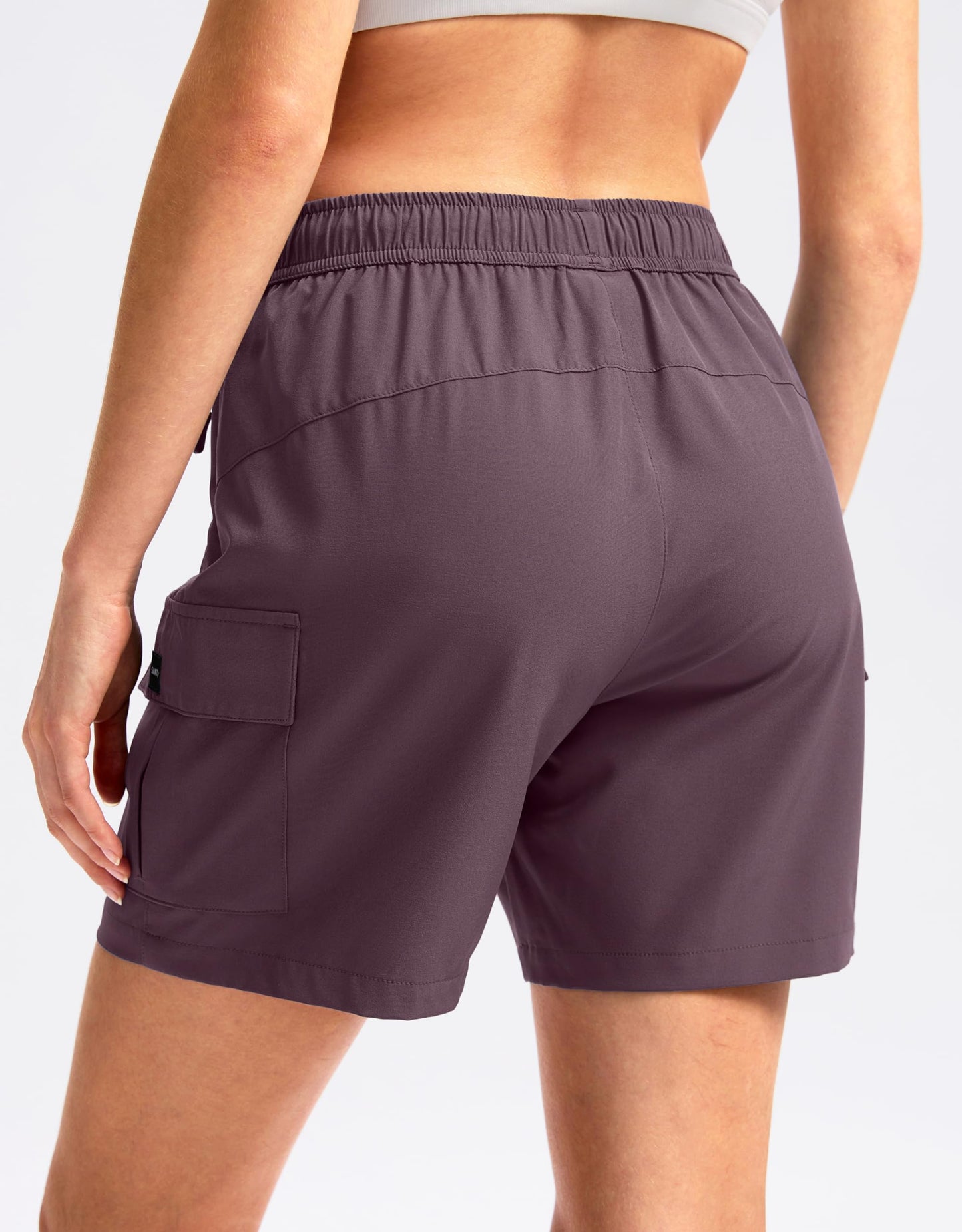 SANTINY Women's 5''/ 7''/9'' Hiking Cargo Shorts Quick Dry Lightweight Summer Shorts for Women Athletic Golf Zipper Pockets(Dusty Purple_XS)