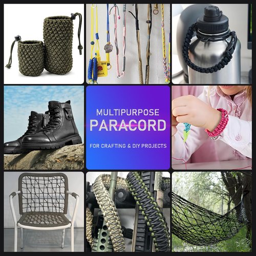 Paracordland-750LB Paracord Rope-100ft/500ft/1000ft- 9 Strand Parachute Spool Cord Heavy Duty String Ideal for Survival Gear Bracelet Camping Hikig Fishing-Army Green