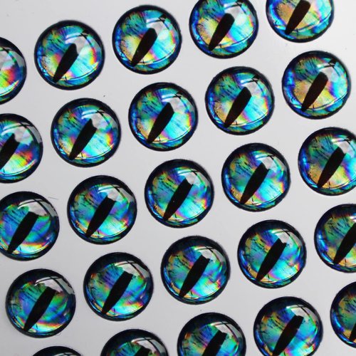 Tigofly 160 pcs 4 Colors 10mm 3/8" 4D Fish Eyes Frog Eye Sticky Fishing Lure Realistic DIY Crafts for Hooks Baits Fly Tying Materials